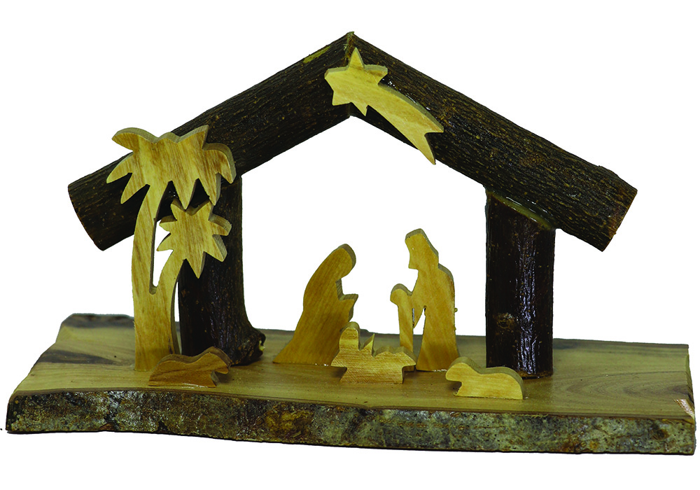 E35 – Grotto with Bark Branches and Holy Family
